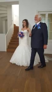 The beautiful bride and her dad/Santa